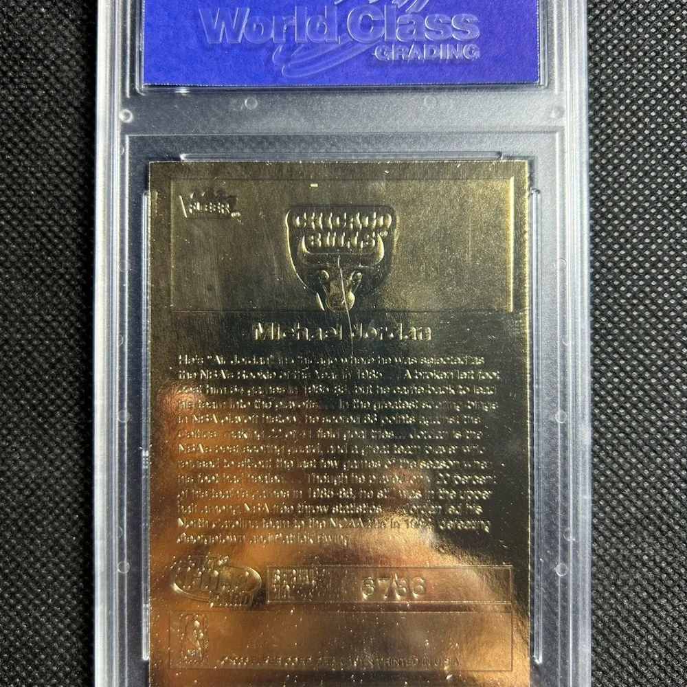 1998 Fleer 23k Gold Michael Jordan (1986 Rc Rookie Sticker) Limited Wcg 10 - Picture 2 of 2